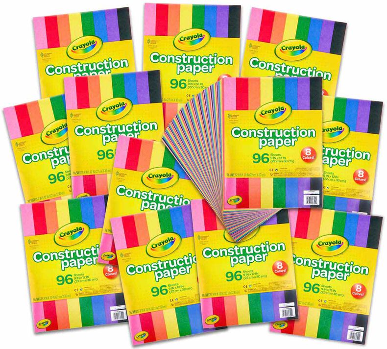 Construction Paper Bulk Case, 12 Individual, 96 count Construction Paper Stacks