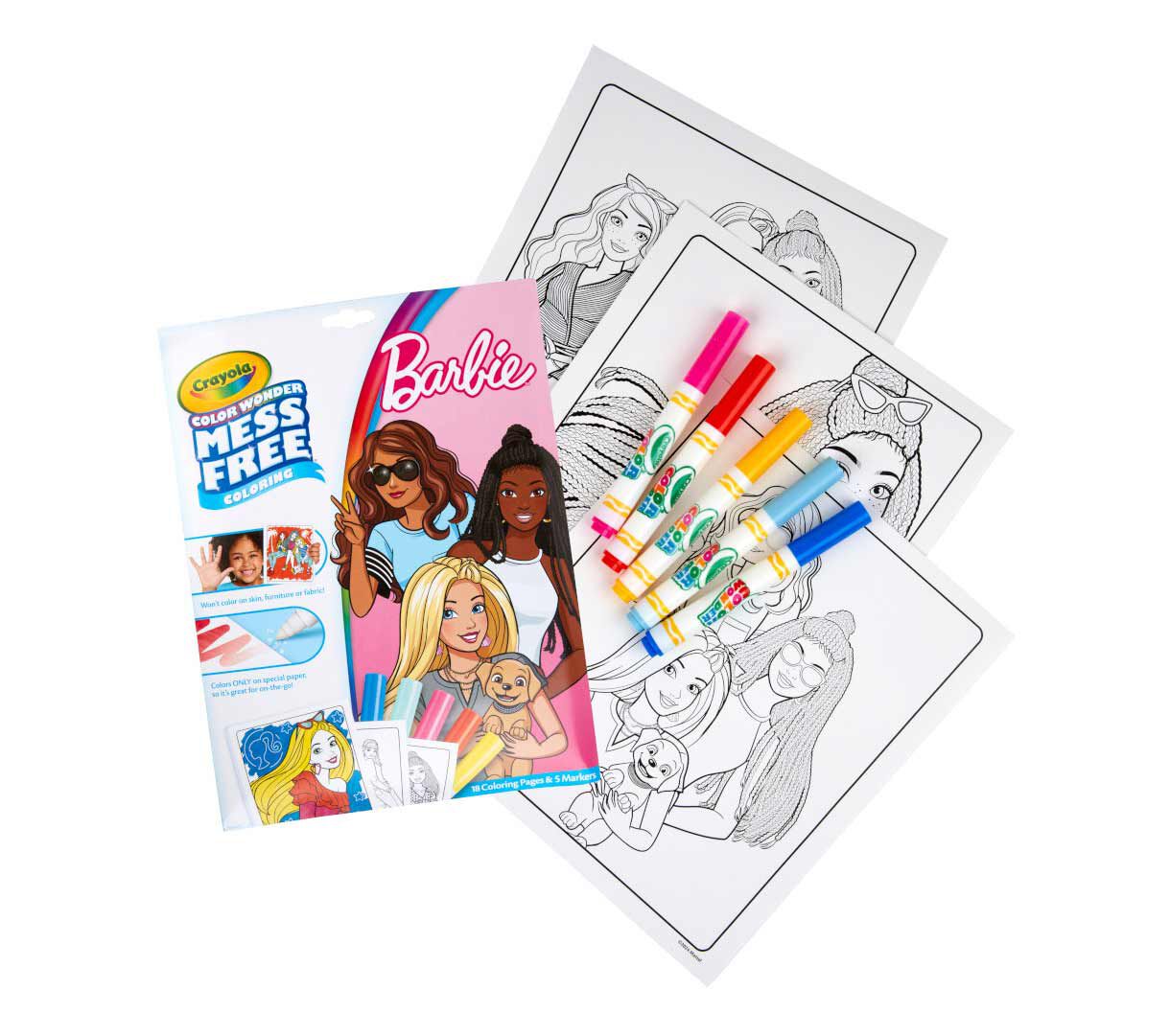 Color Wonder Barbie Coloring Pages Markers Crayola