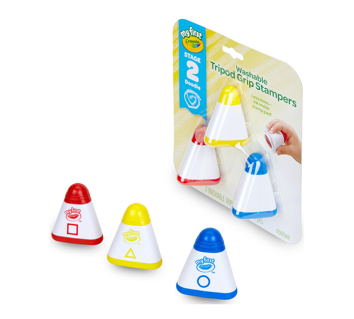 Download Crayola; My First Crayola; Washable Tripod Grip Stampers; Art Tools; 3 count; Red, Blue, Yellow ...