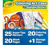 Create and Color With Super Tips Washable Markers. Coloring art case with Washable Markers. 25 Super Tips markers, 20 coloring pages, 20 blank pages, and 1 storage case. 