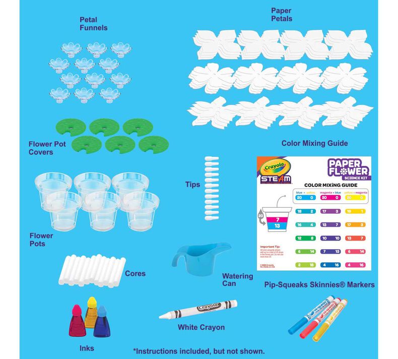 Paper Flower Science Kit, Color Changing Flowers, Crayola.com