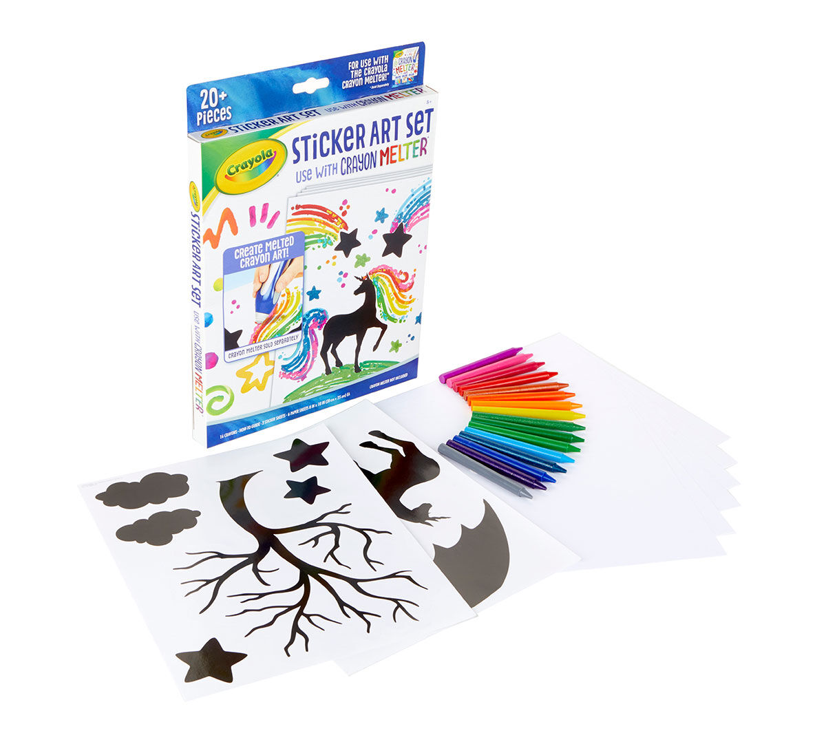 Crayola Crayon Melter Art Set, Silhouette Stickers, For use with