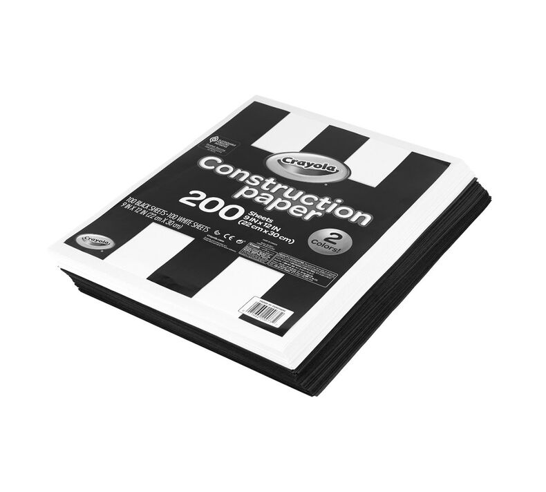 Black & White Construction Paper, 200 Count