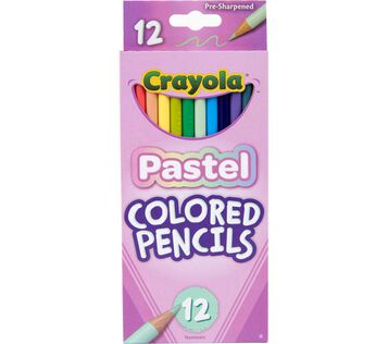 Pastel Colored Pencils, 12 count, front view.