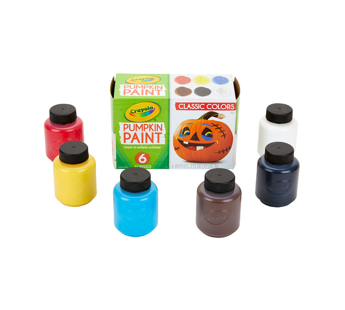 Crayola Pumpkin Paint Kit, 6 Acrylic Paints in Classic Colors Crayola