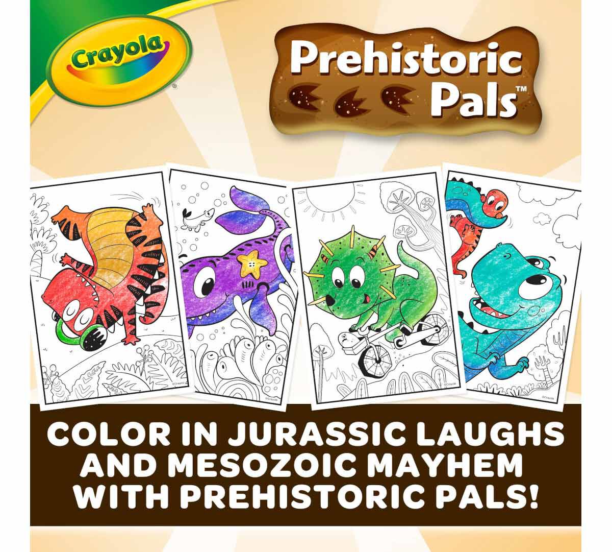 Prehistoric Pals Dinosaur Coloring Book, 64 pg | Crayola.com | Crayola