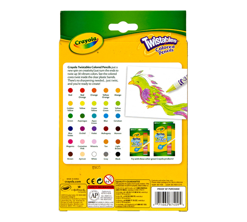 Download 30 Assorted Crayola Twistables Colored Pencils Adult Coloring NO Sharping Req!