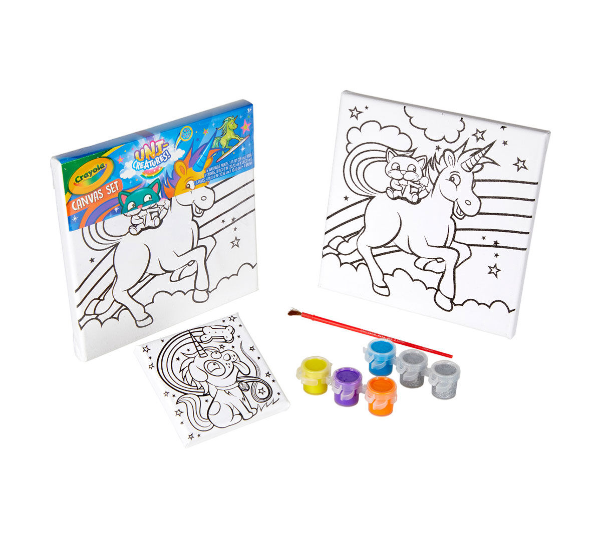 Gift for Kids 5 Ages 3 Crayola Unicorn Canvas Paint Set Multi-Colored 4 6 One Size 