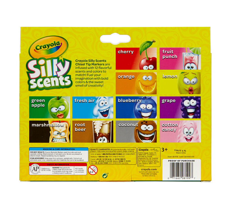 Crayola Silly Scents Slim Scented Washable Markers Broad Point