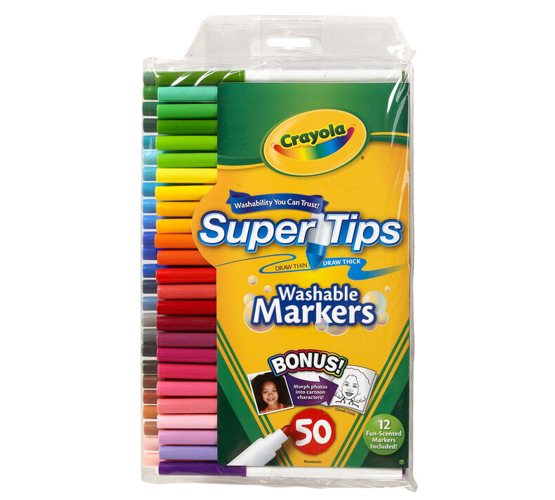 Washable Super Tips Markers with Silly Scents, 50 Count