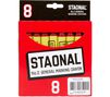 Crayola Red Staonal Crayons, 8 count, front view.