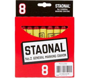 Crayola Red Staonal Crayons, 8 count, front view.