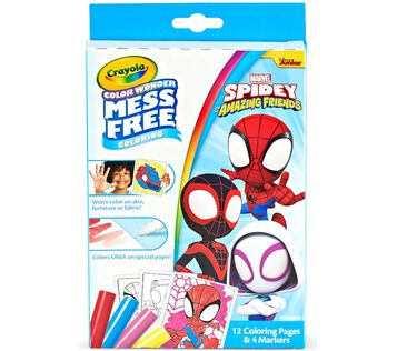 Color Wonder mini box set, Spidey and his amazing friends front view. 