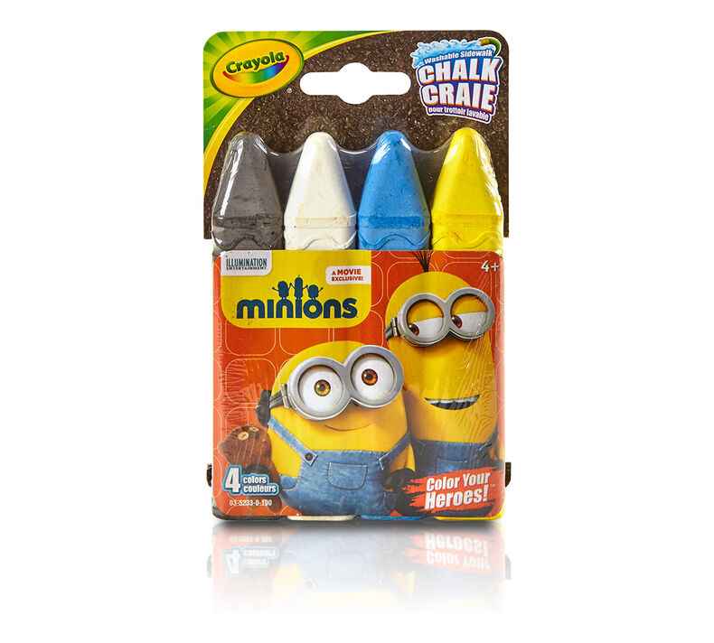 Download 4 ct. Minions Washable Sidewalk Chalk - Color Your Heroes! | Crayola
