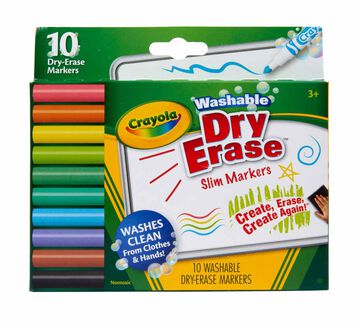 Crayola, Washable Dry-Erase Crayons, Bright Colors, 8 Pieces