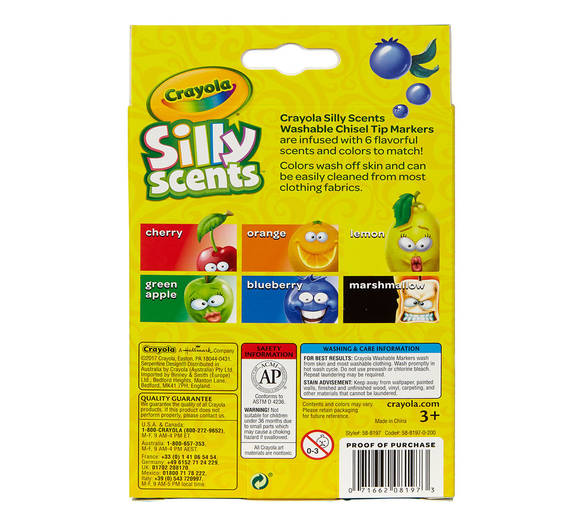 Download Crayola Silly Scents Markers, 6 count, Scented Art Tools, Assorted Colors, Chisel Tip for Thick ...