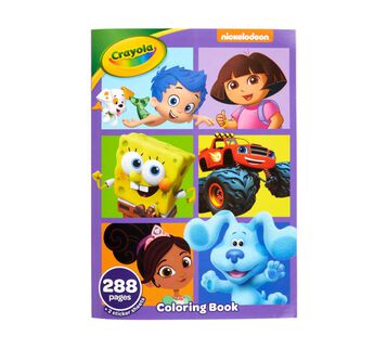 Crayola Nick Jr. Coloring Book, 288 pages with Stickers front view.