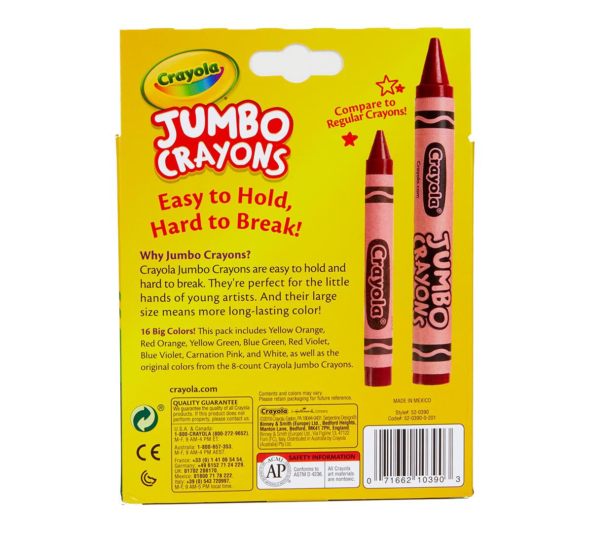 Crayola Jumbo Crayons for Toddlers, Coloring Supplies, 16ct Crayola