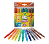Silly Scents Mini Twistables Stinky Scents Scented Crayons, 12 Count Front View of Packaging and Crayons Out of Package