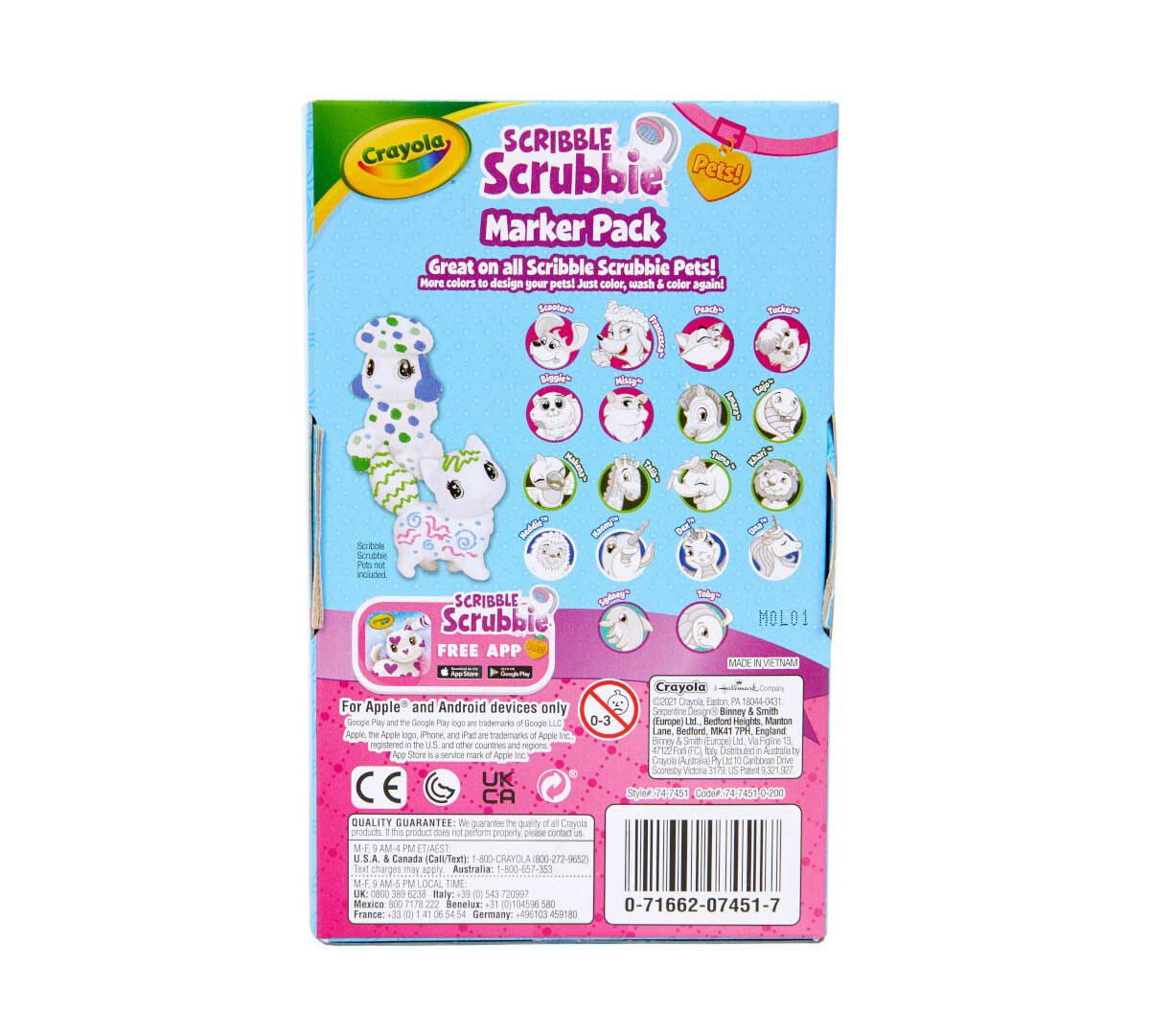 Scribble Scrubbie Pet 24 Marker Refill Set Crayola Crayola