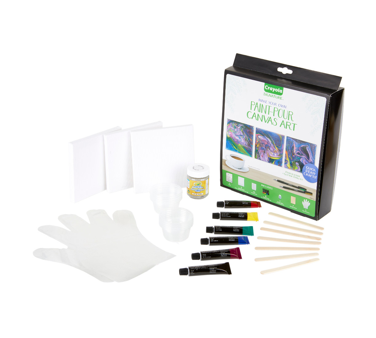 Mini Canvas Painting Kit, DIY Marbleizing Crayola