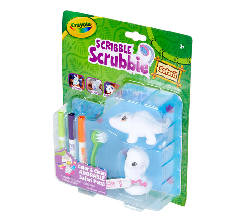 Scribble Scrubbie Safari Animals, Croc & Cobra, 2 Count