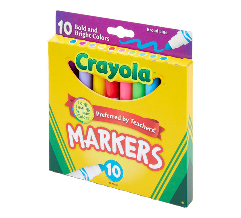 Broad Line Markers, Bold & Bright Colors, 10 Count
