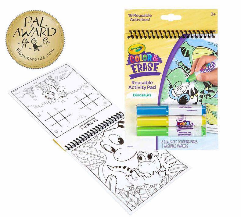 Dinosaur Color and Erase Reusable Activity Pad with Markers