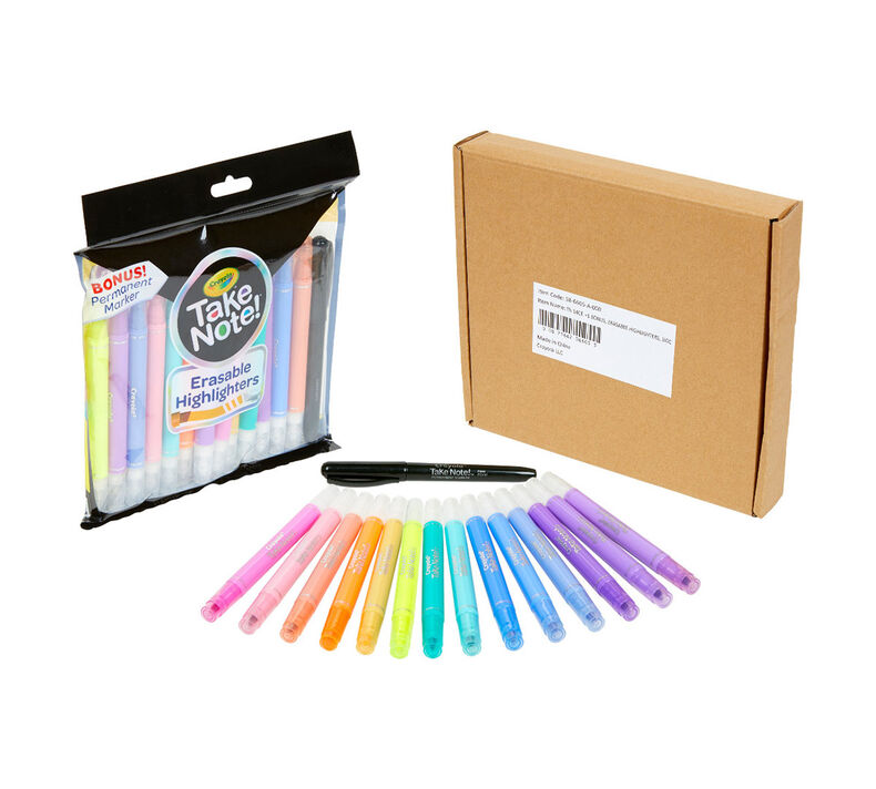 Take Note 14 Count Erasable Highlighters & 1 Bonus Permanent Marker