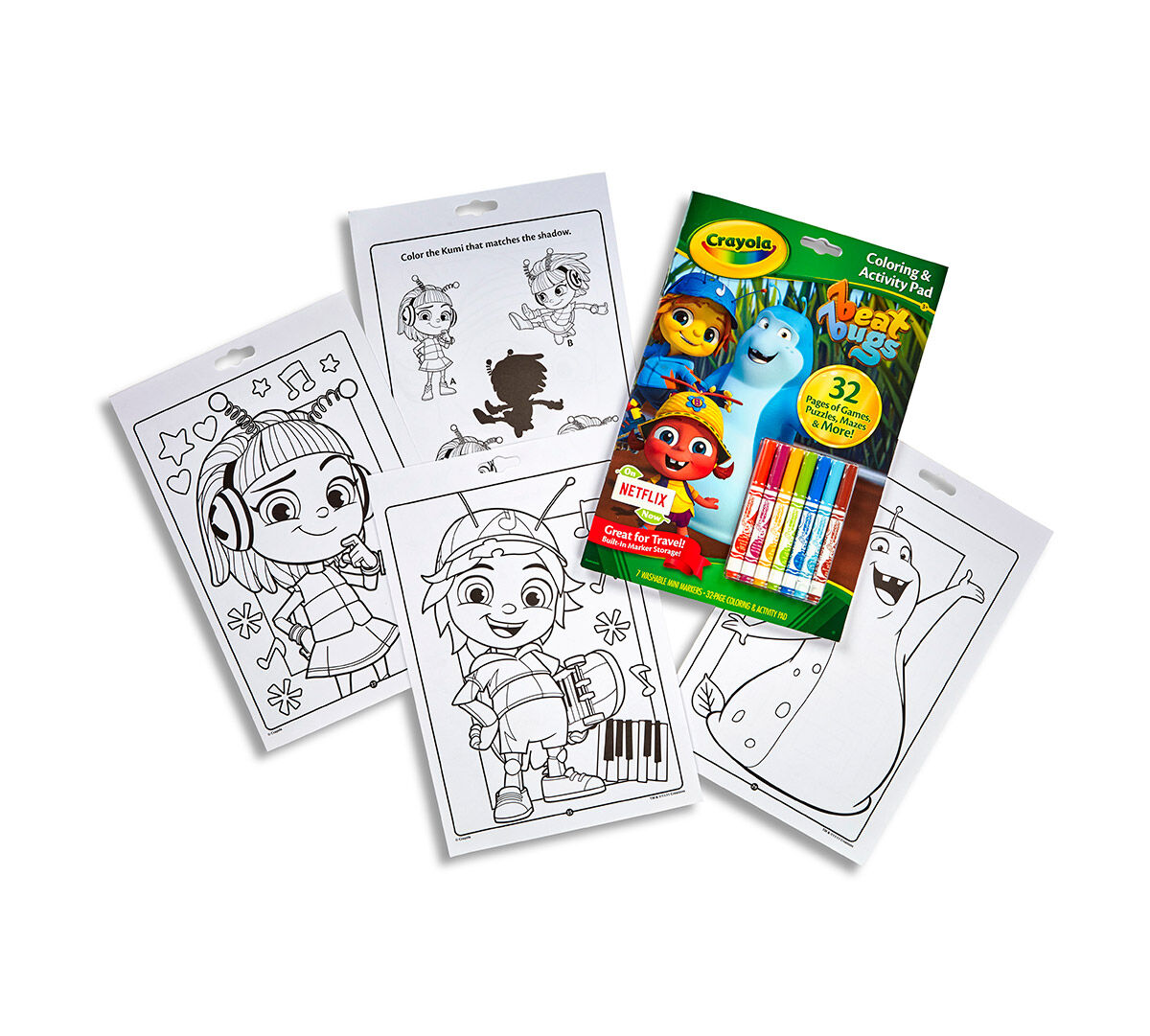 Crayola Beat Bugs Color & Sticker Book - 32 Pages With 50+ Stickers For Kids Ages 3-6