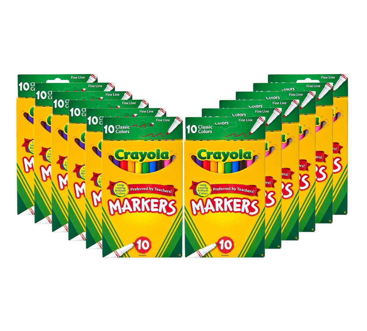 Classic Fine Line Markers, 12 Packs of 10ct | Crayola