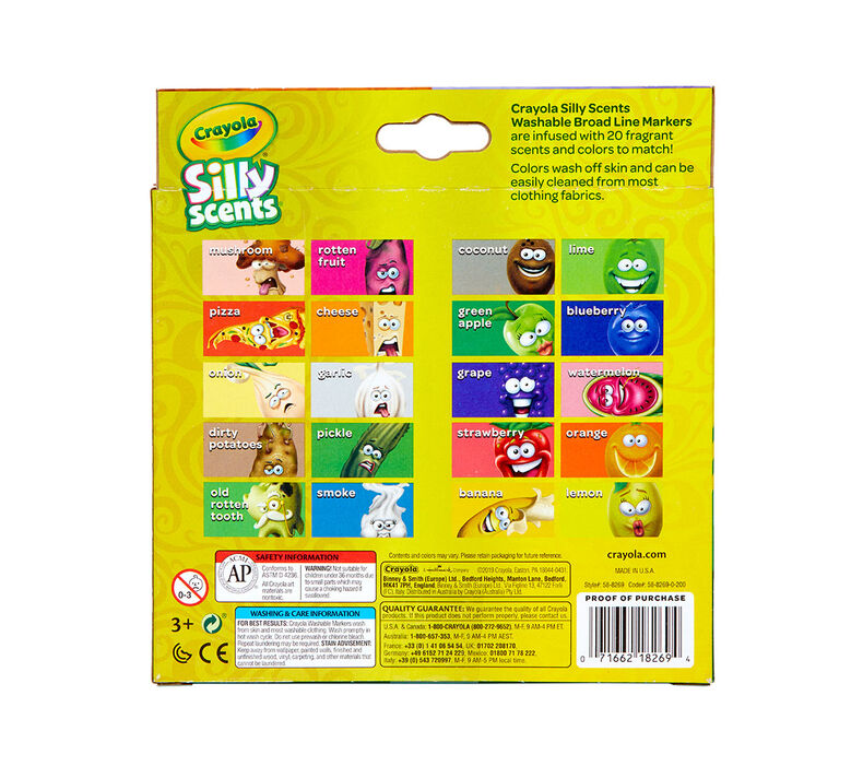 Crayola Silly Scents Scented Markers, Washable Markers, 12 Count, Gift for  Kids