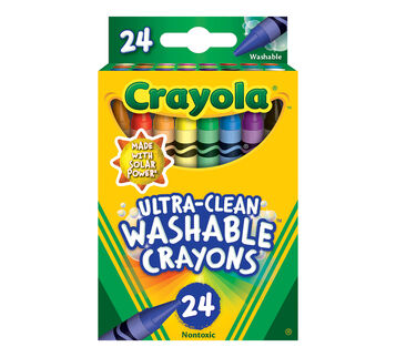 Crayola Ultra-Clean Crayons, 24 Count Front View of Box