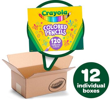 Colored Pencil Bulk Case, 12 Individual Boxes, 120 Count Each