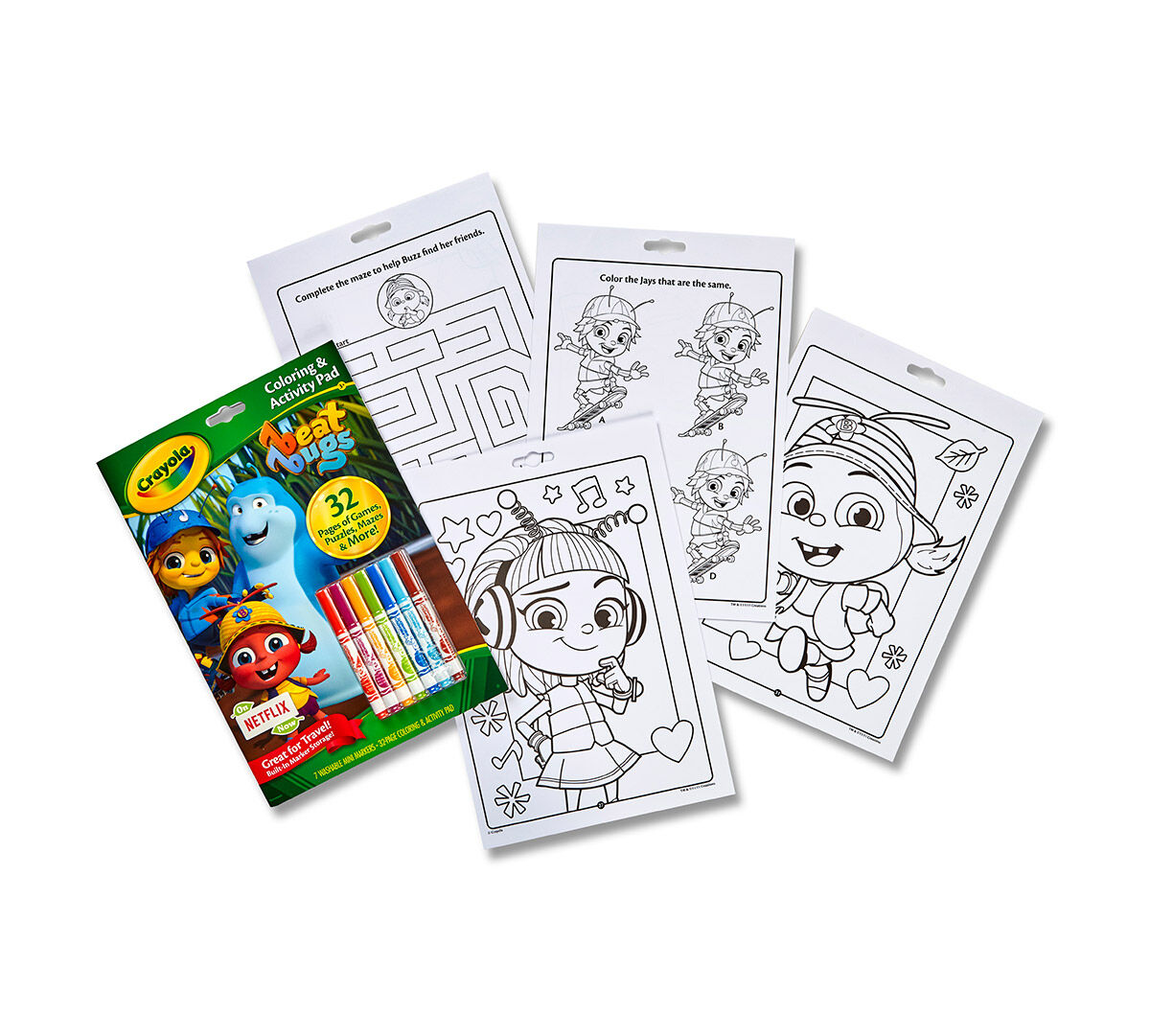 Crayola Coloring Activity Book Beat Bugs Art Coloring Activity Pad W Markers Beat Bugs