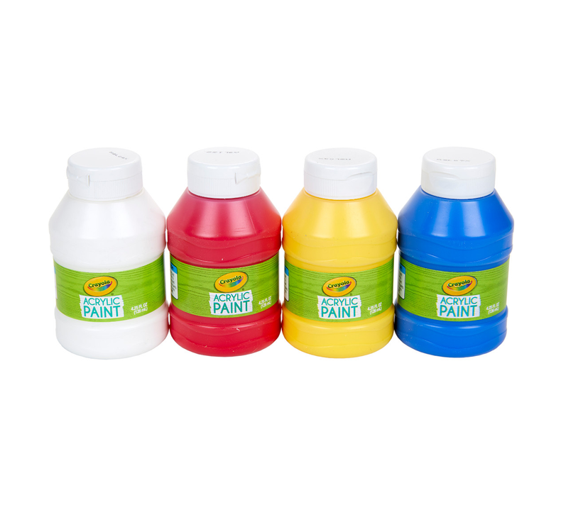 Multi-Surface Acrylic Paint, Primary Colors, 4 Count