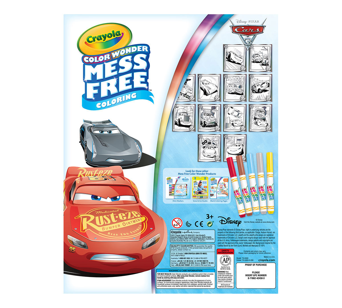 Color Wonder Mess Free Metallic Paper & Markers, Disney's Pixar Cars 3