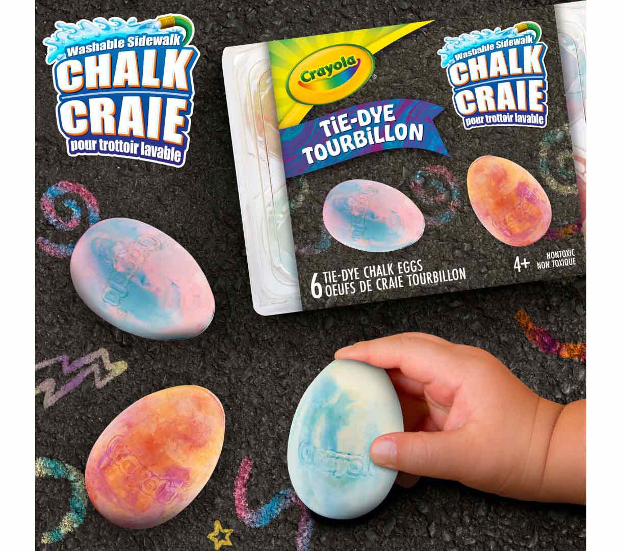 Crayola Washable Sidewalk Chalk Eggs TieDye Crayola