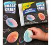 Washable Chalk Eggs, Tie-Dye, 6 count. Toddler hand holding chalk.