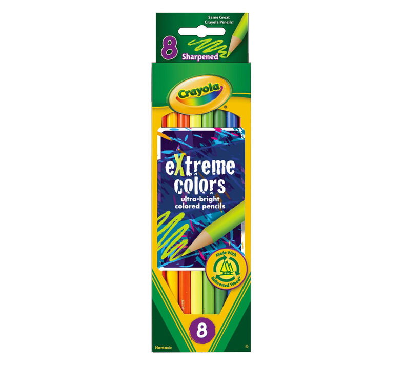 eXtreme colors Colored Pencils, 8 Count