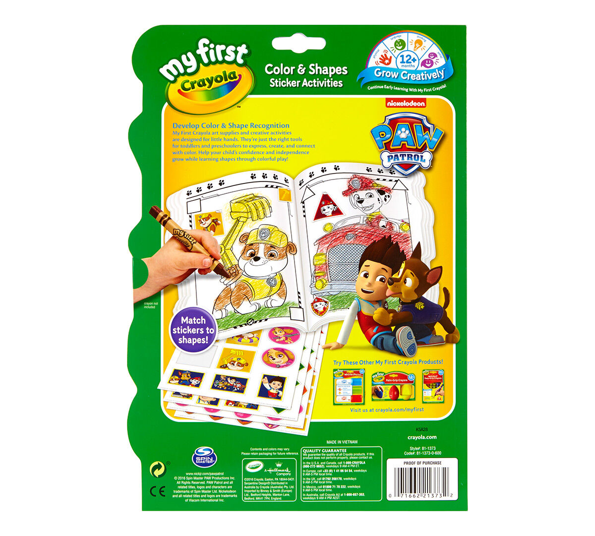 My First Crayola Color & Shapes Sticker Activities Paw ...