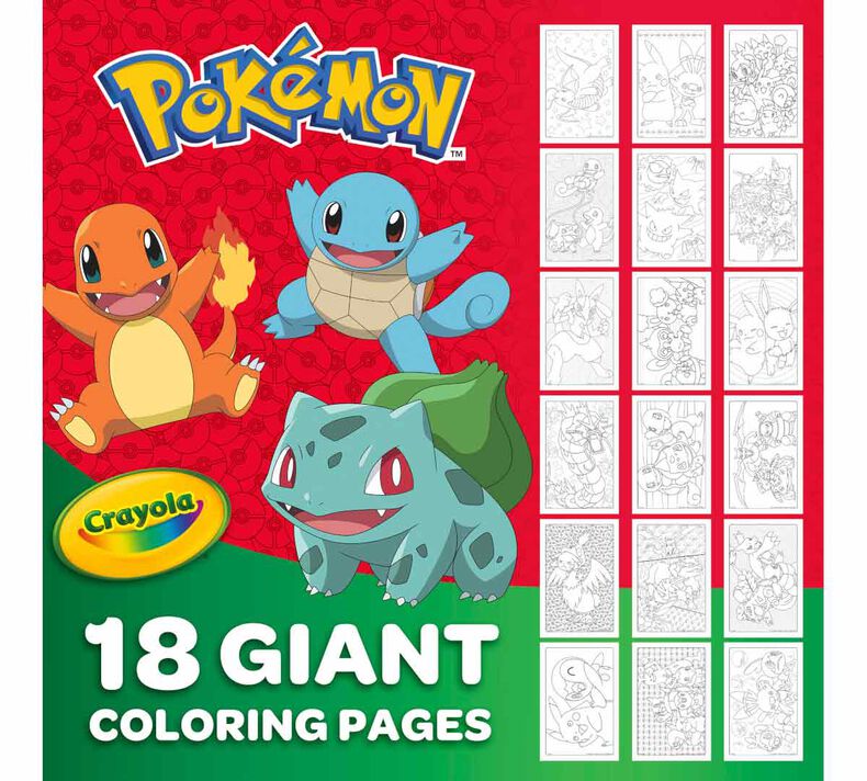 Crayola Pokemon Giant Coloring Pages, 18 Coloring Pages, Gifts for Kids,  Ages 3+