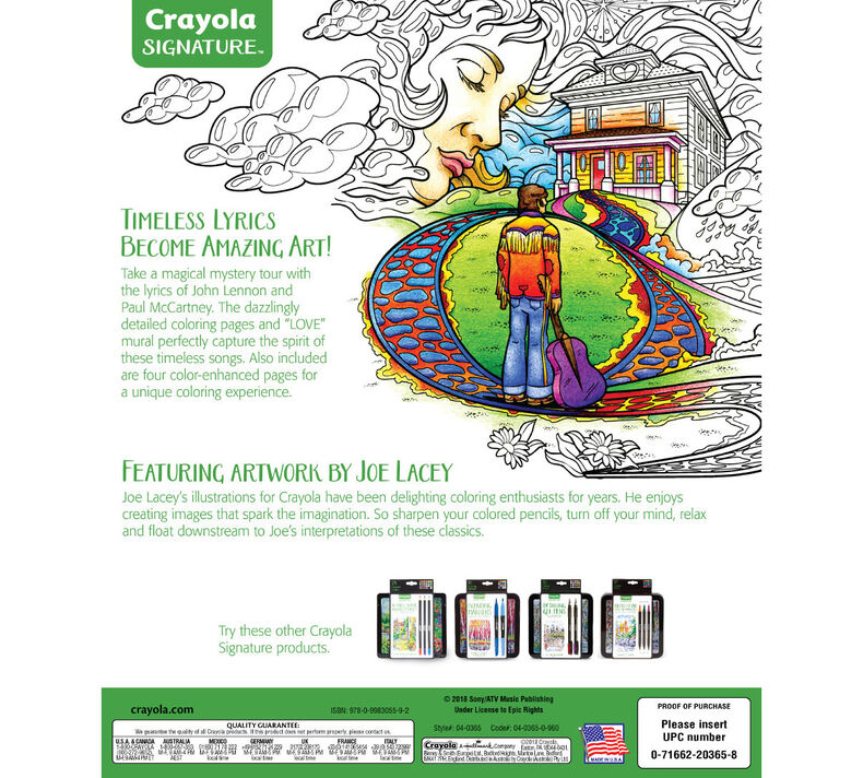 Download Lennon and McCartney Lyrics Coloring Book | Crayola.com ...