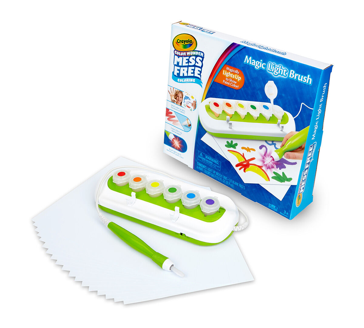 Crayola Color Wonder, Magic Light Brush, MessFree Art Activity, 6Paint Colors, 18 Sheets of