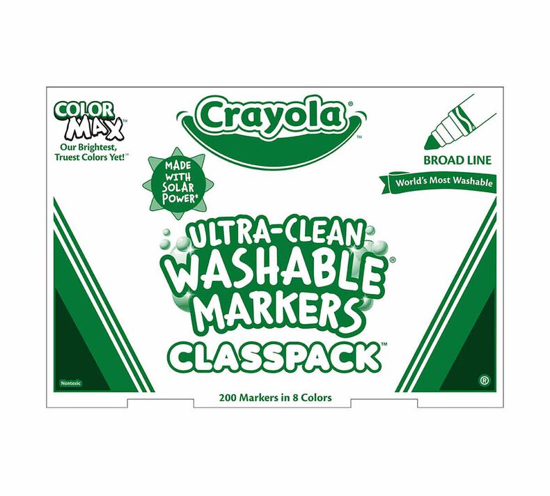 Washable Broad Line Markers Classpack, 200 Count