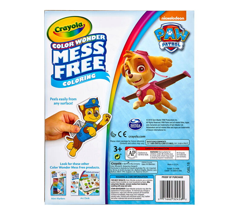 Color Wonder Mess Free Stickers, Paw Patrol