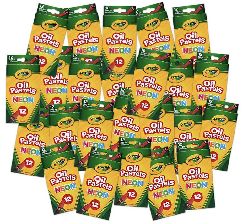 Neon Oil Pastels Bulk Case, 24 Individual Boxes, 12 Count Each