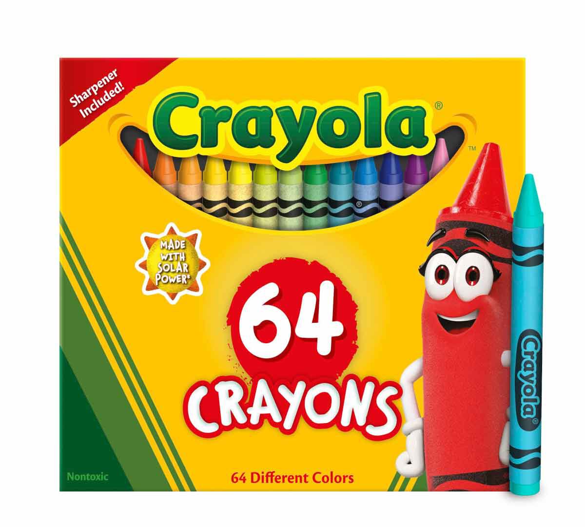 Crayons 64 Crayons Per Box, Classic Colors, Built In Sharpener, Crayons For  Kids, School Crayons, Assorted Colors - 1 Box