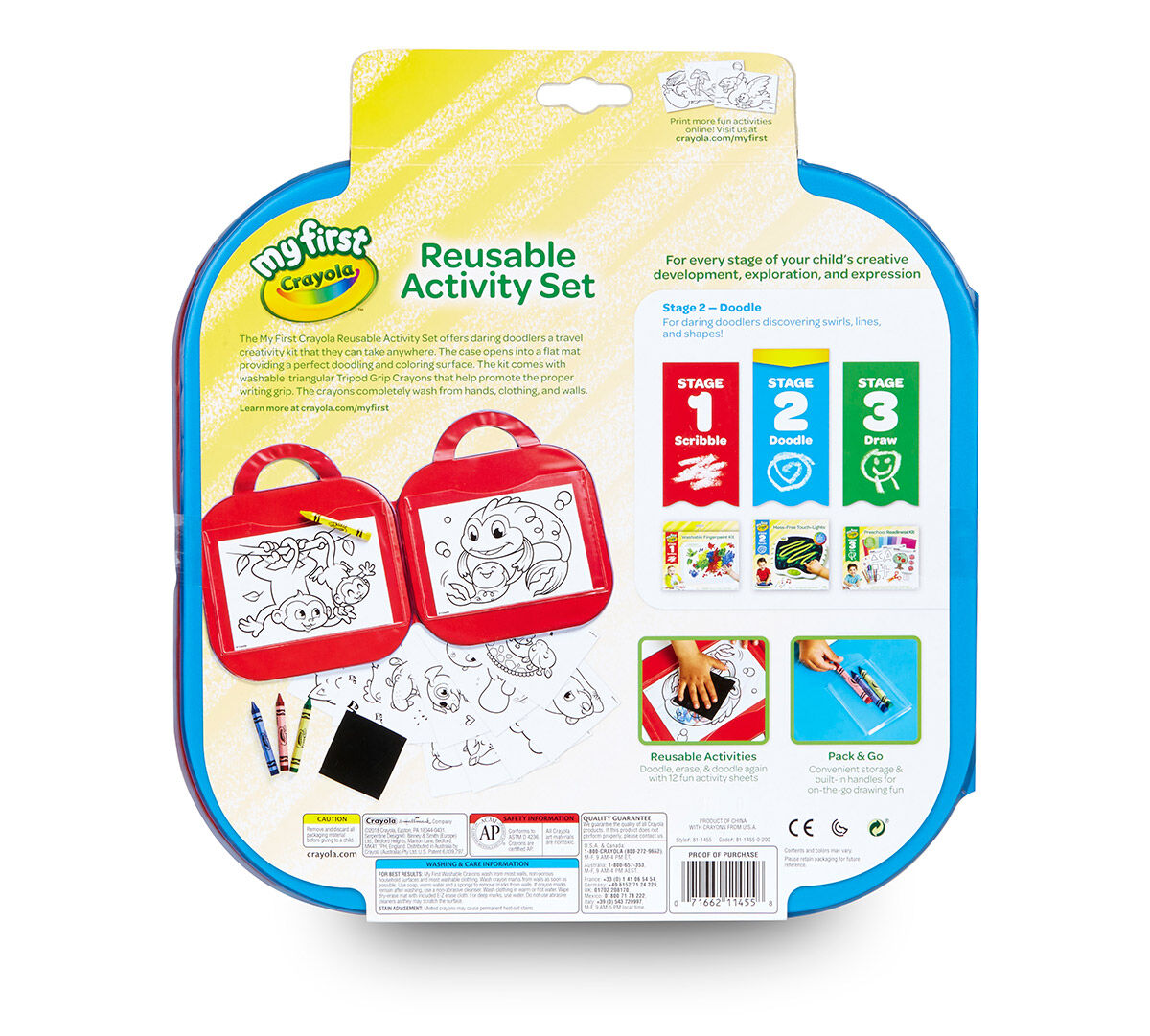 Crayola; My First Crayola; Reusable Activity Kit; 4 Washable Crayons ...