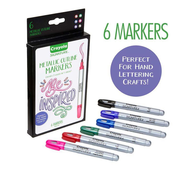 Signature Metallic Outline Paint Markers, 6 Count